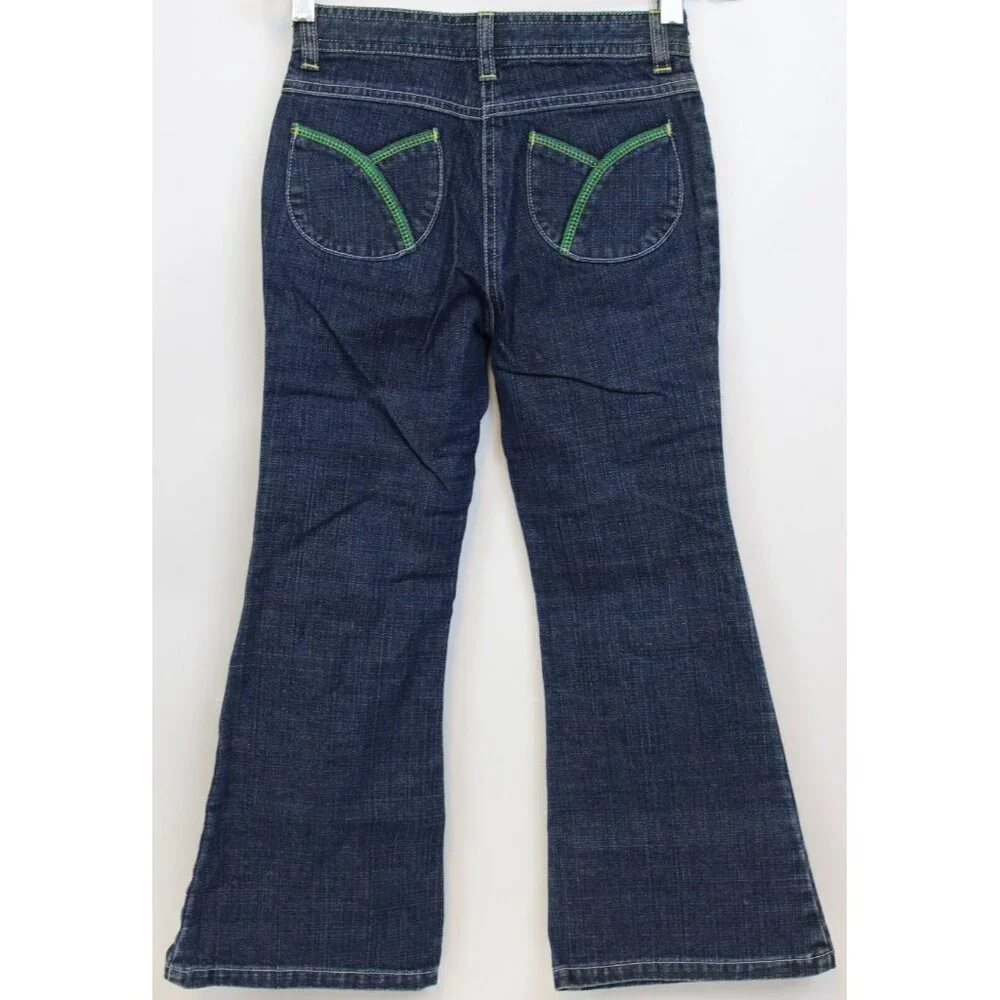 NEW 2006/05 Gymboree Prep Club Denim Jeans sz 7 Spring Turtle Bow Ribbon